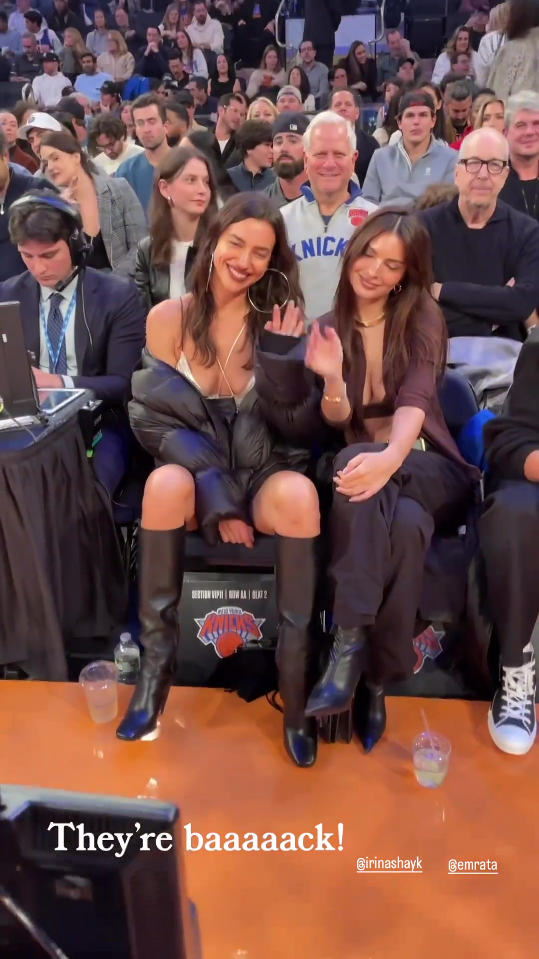 太美！C羅前女友伊蓮娜攜美女閨蜜觀戰(zhàn)熱火vs尼克斯